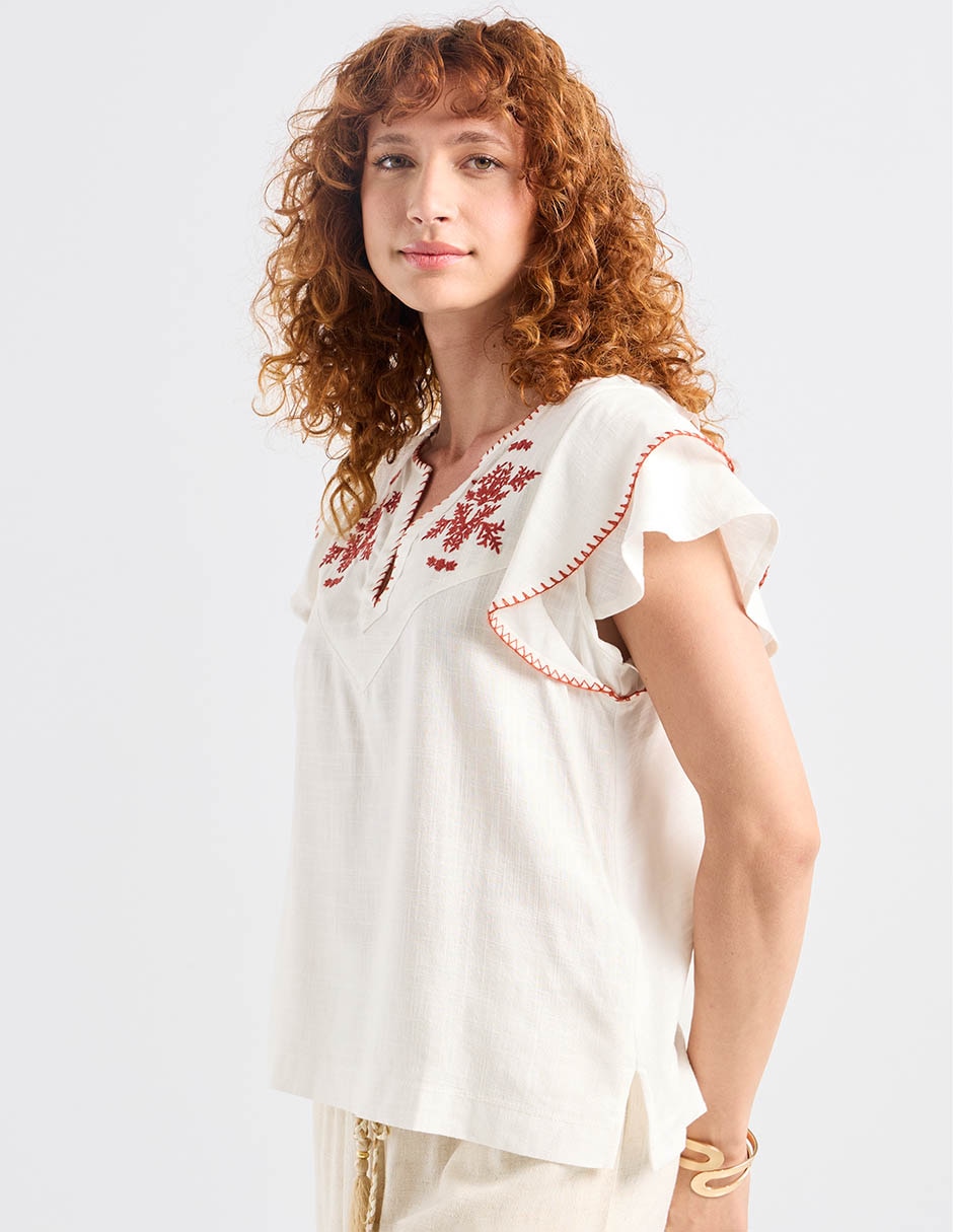 Blusa manga corta para mujer 7