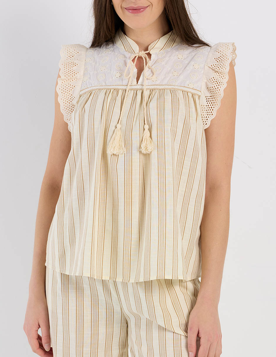 Blusa Charol By October manga corta para mujer 13