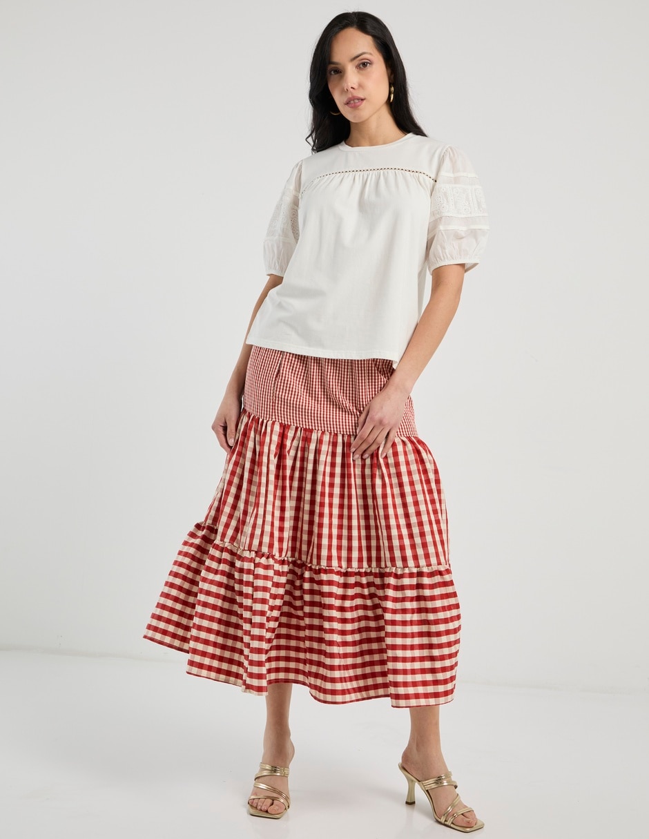Blusa manga corta Charol by October cuello redondo para mujer 3