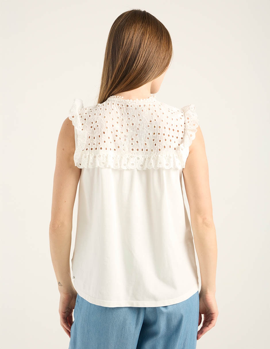 Playera Charol by October cuello con amarre para mujer 6