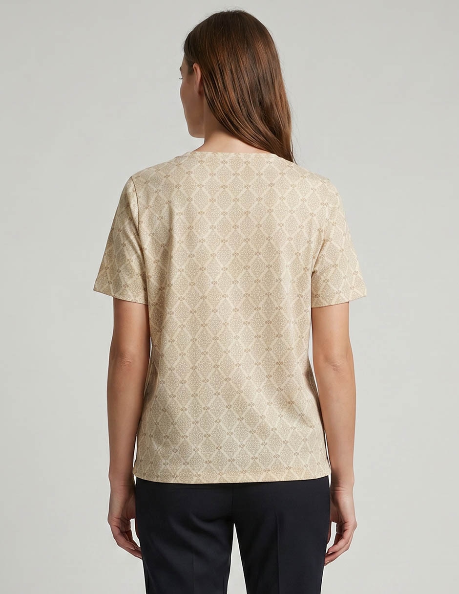 Playera manga larga Weekend Plus cuello V para mujer