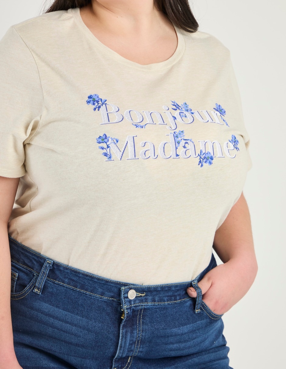 Playera manga corta cuello redondo para mujer 4