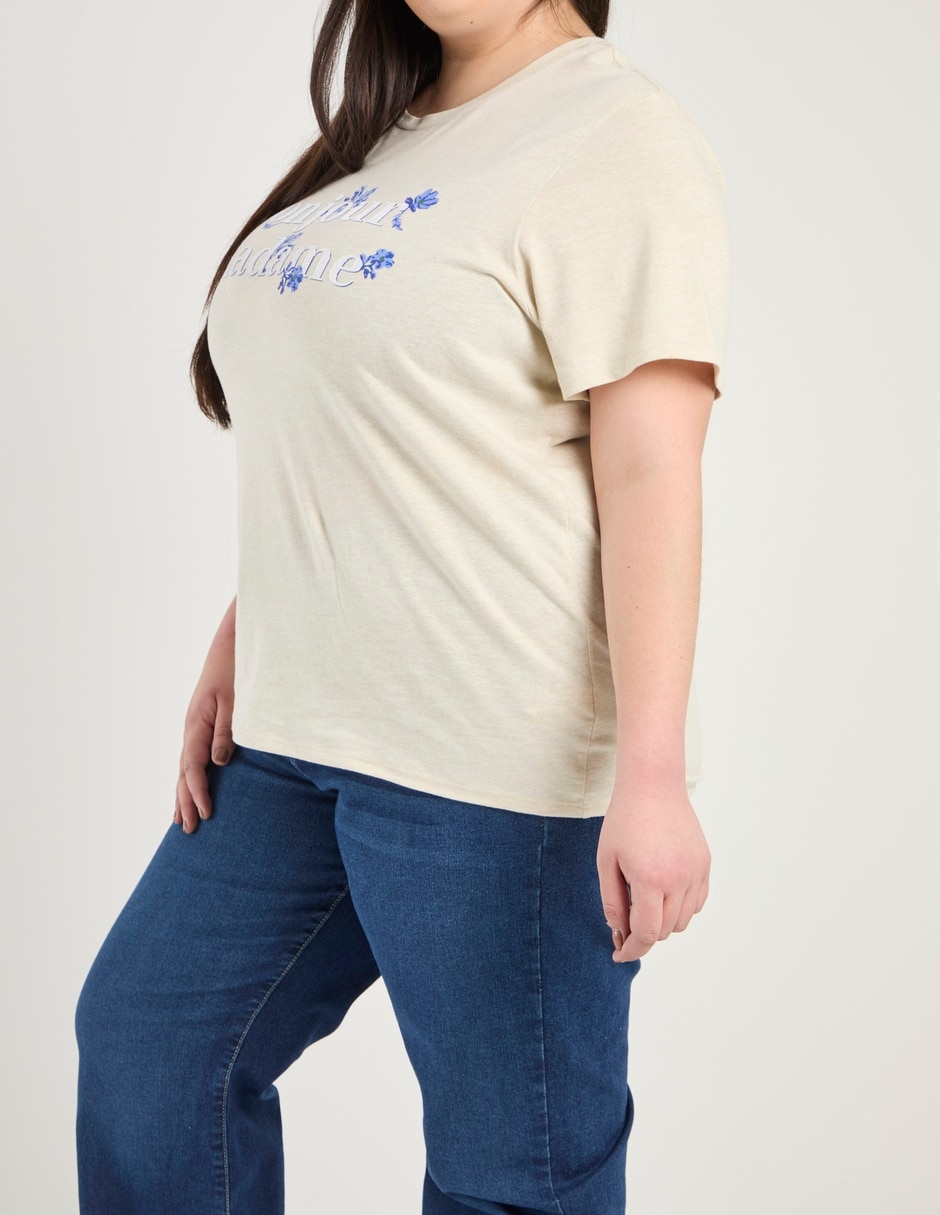 Playera manga corta cuello redondo para mujer 6
