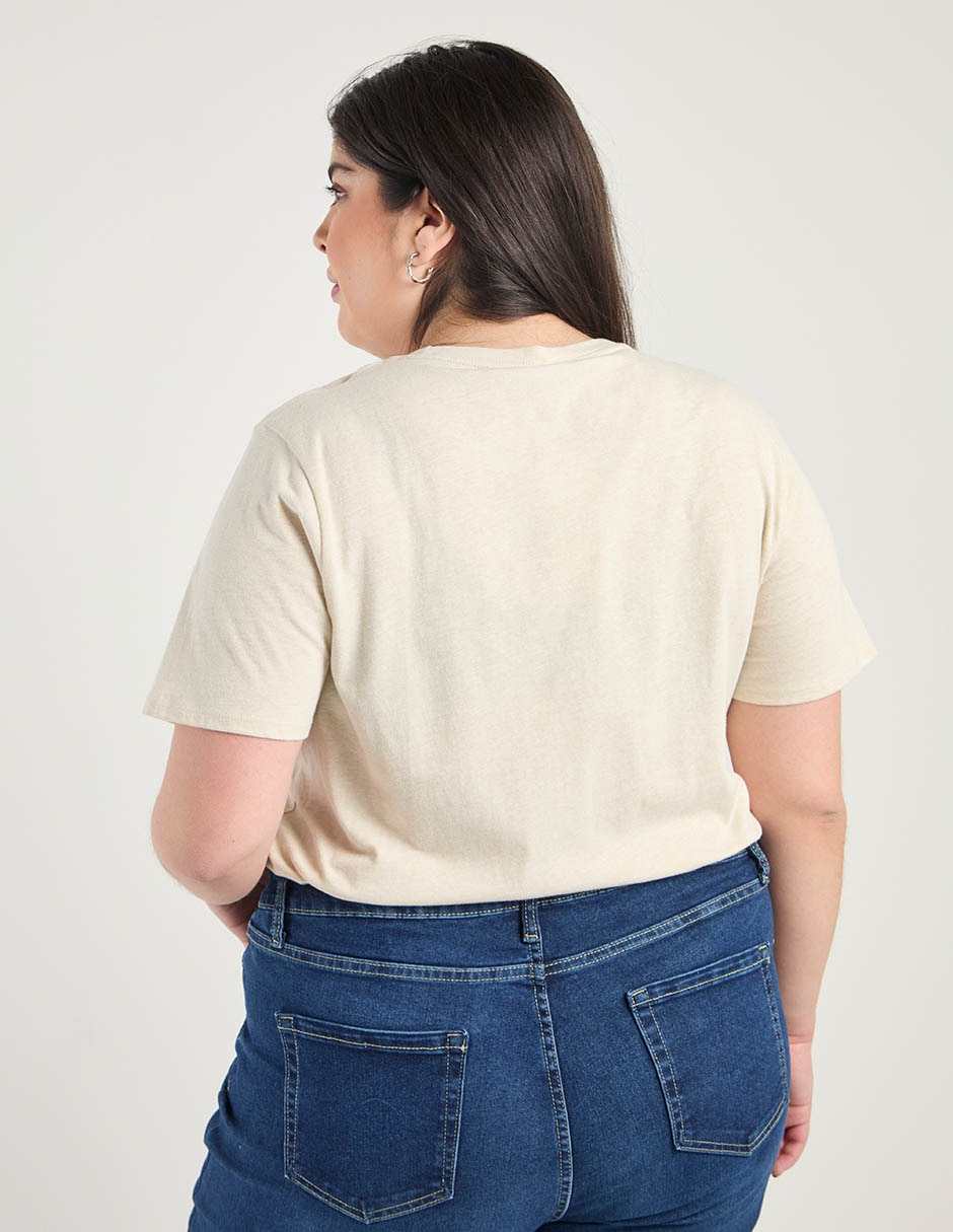 Playera manga corta cuello redondo para mujer 7
