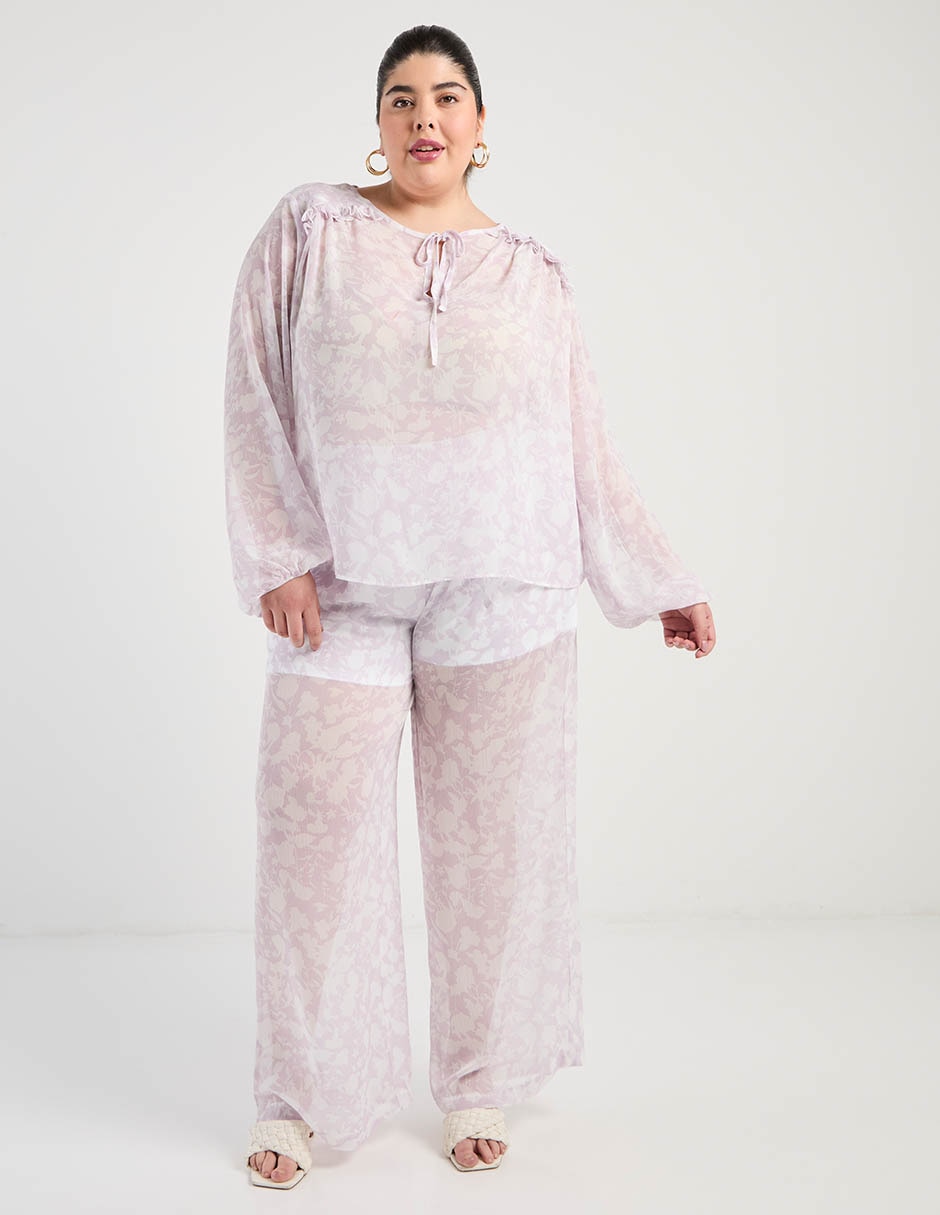 Blusa Contempo Plus manga larga para mujer 7