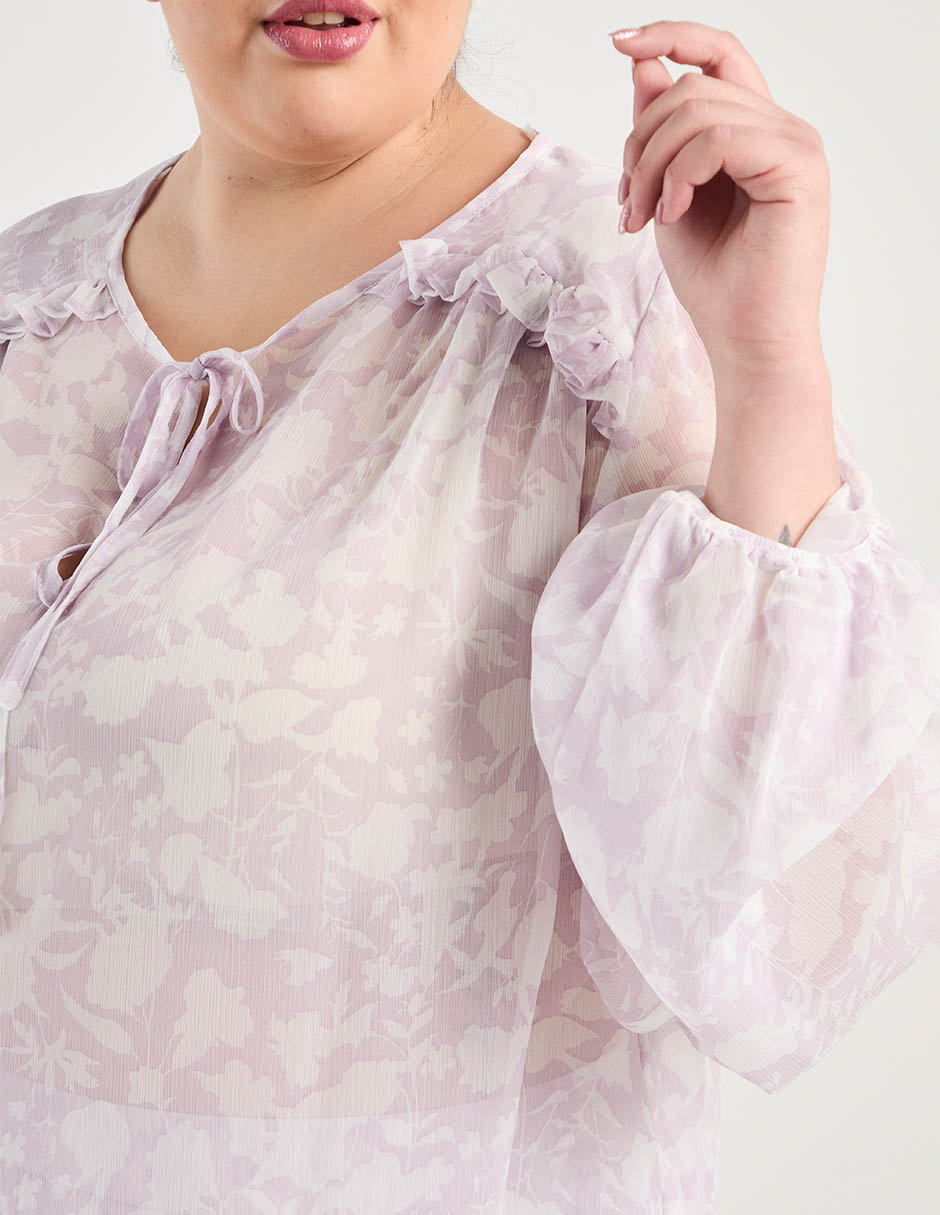 Blusa Contempo Plus manga larga para mujer 10