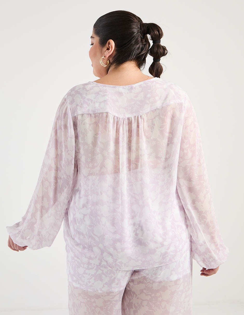 Blusa Contempo Plus manga larga para mujer 11