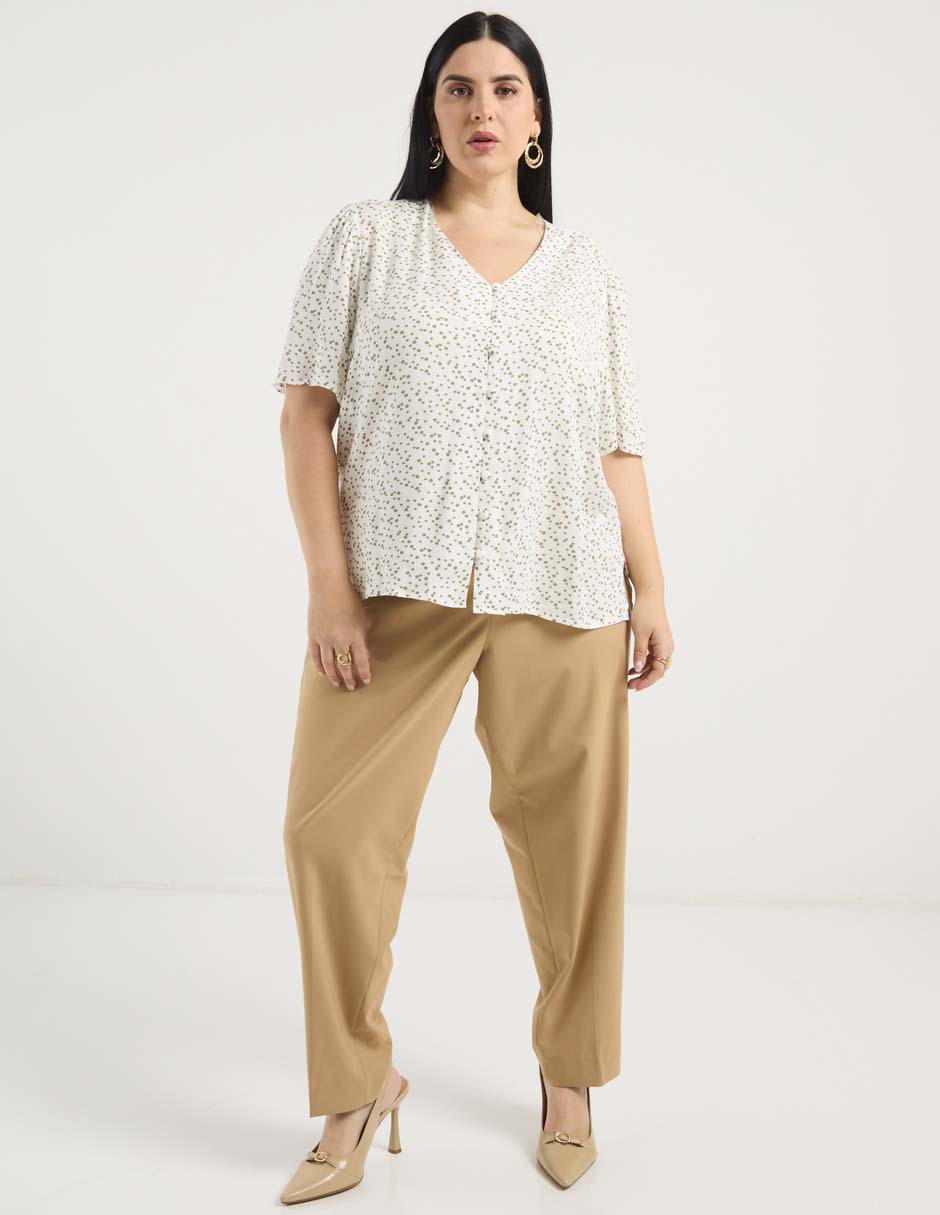 Blusa Contempo Plus manga al codo para mujer