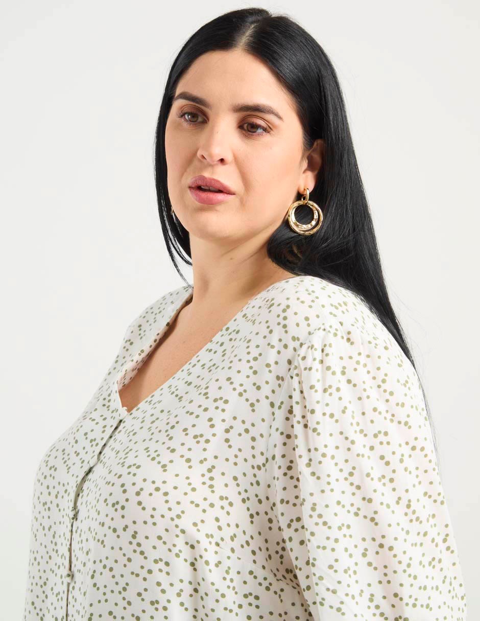 Blusa Contempo Plus manga al codo para mujer