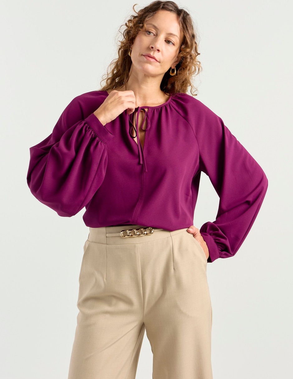 Blusa Liz& manga larga para mujer 8
