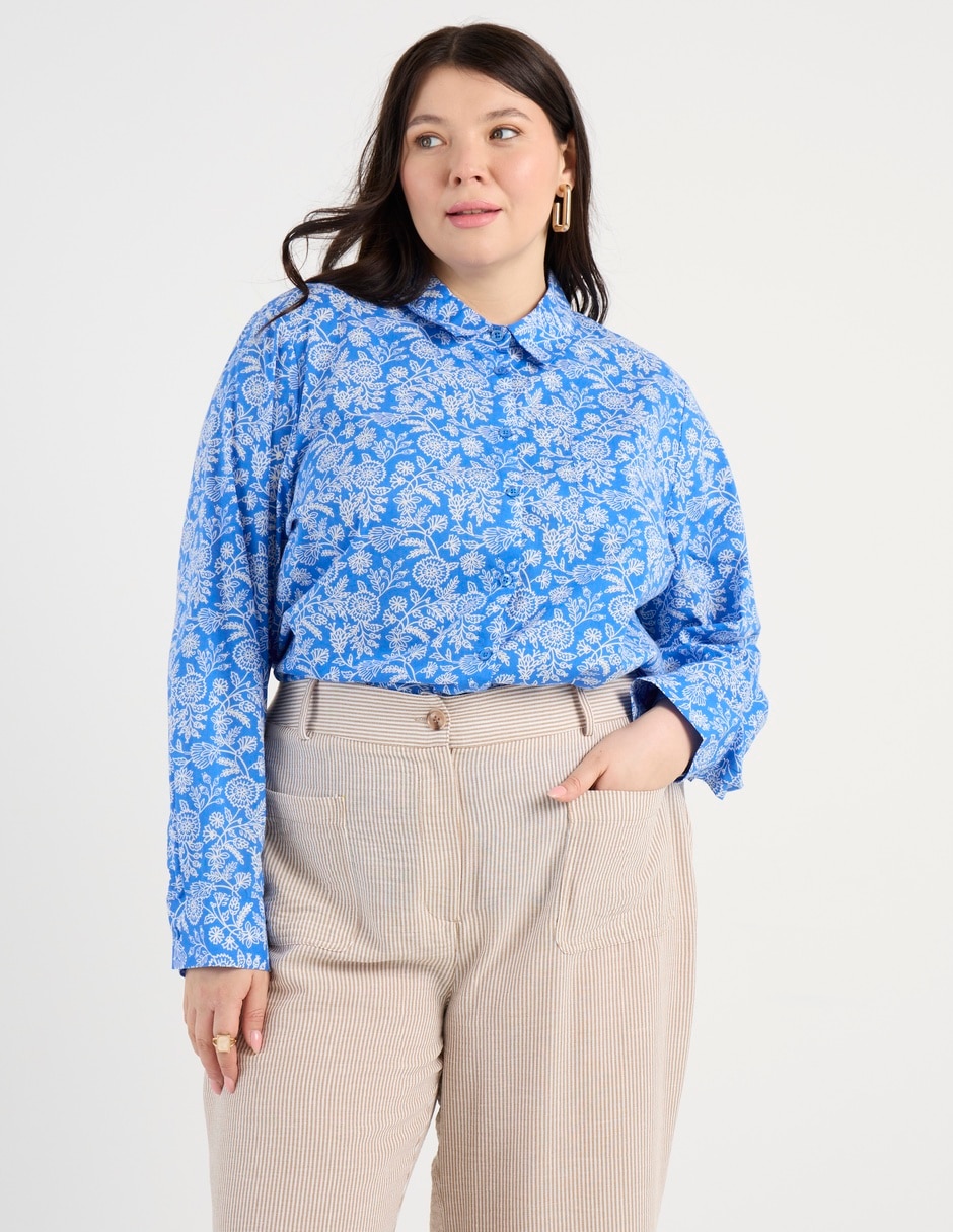 Blusa camisera manga larga para mujer 6