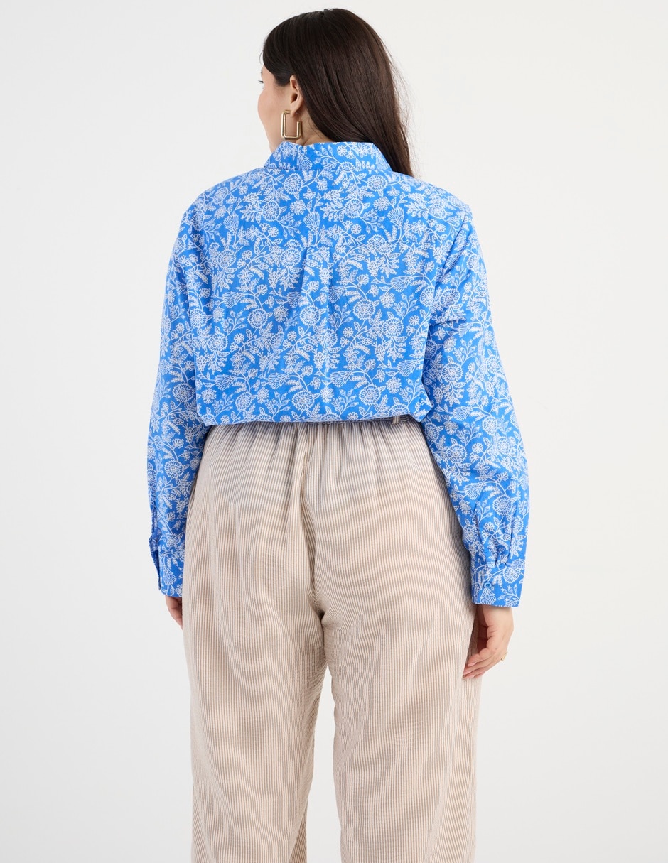 Blusa camisera manga larga para mujer 7