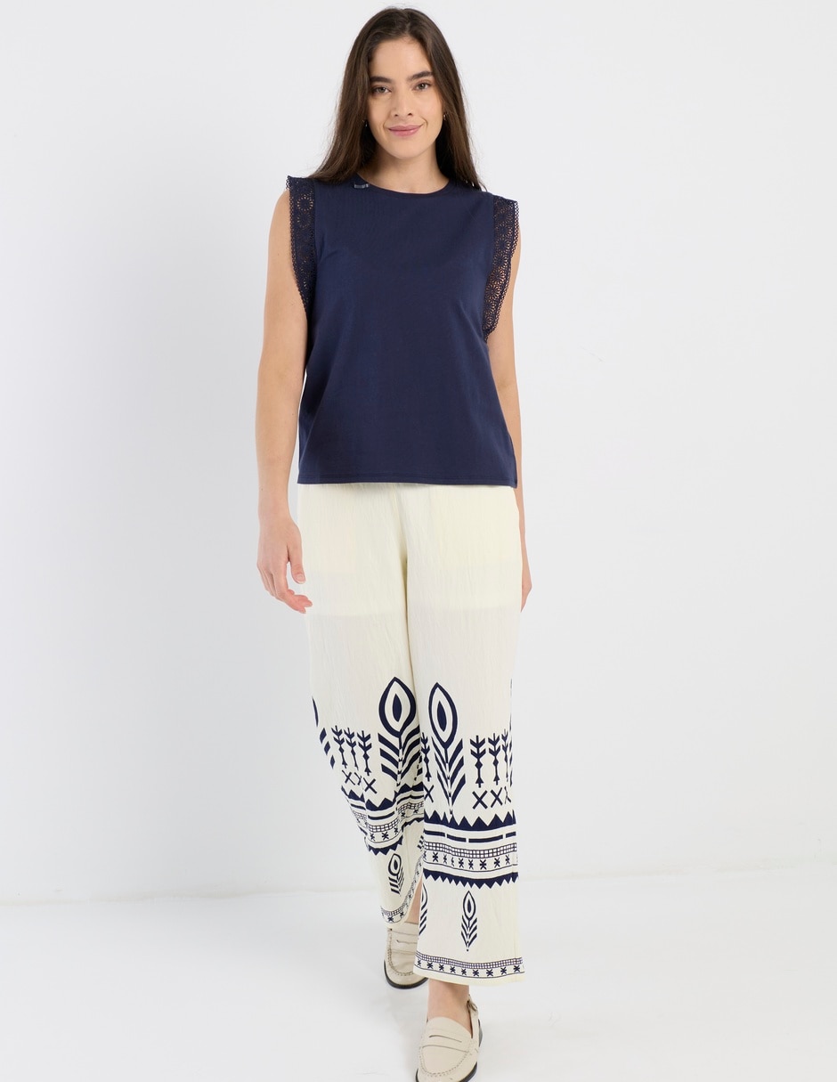 Pantalón easy pant palazzo para mujer 4