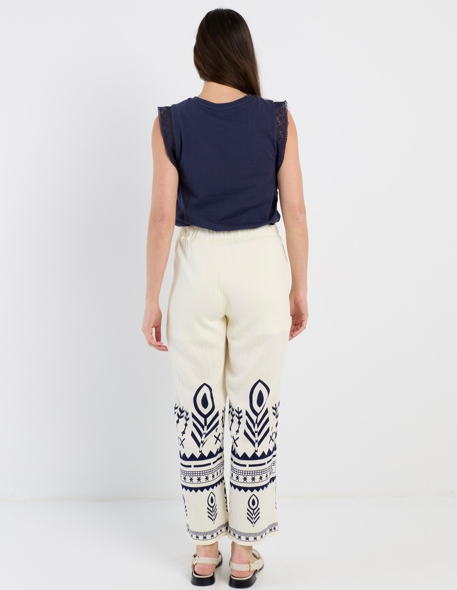 Pantalón easy pant palazzo para mujer 6