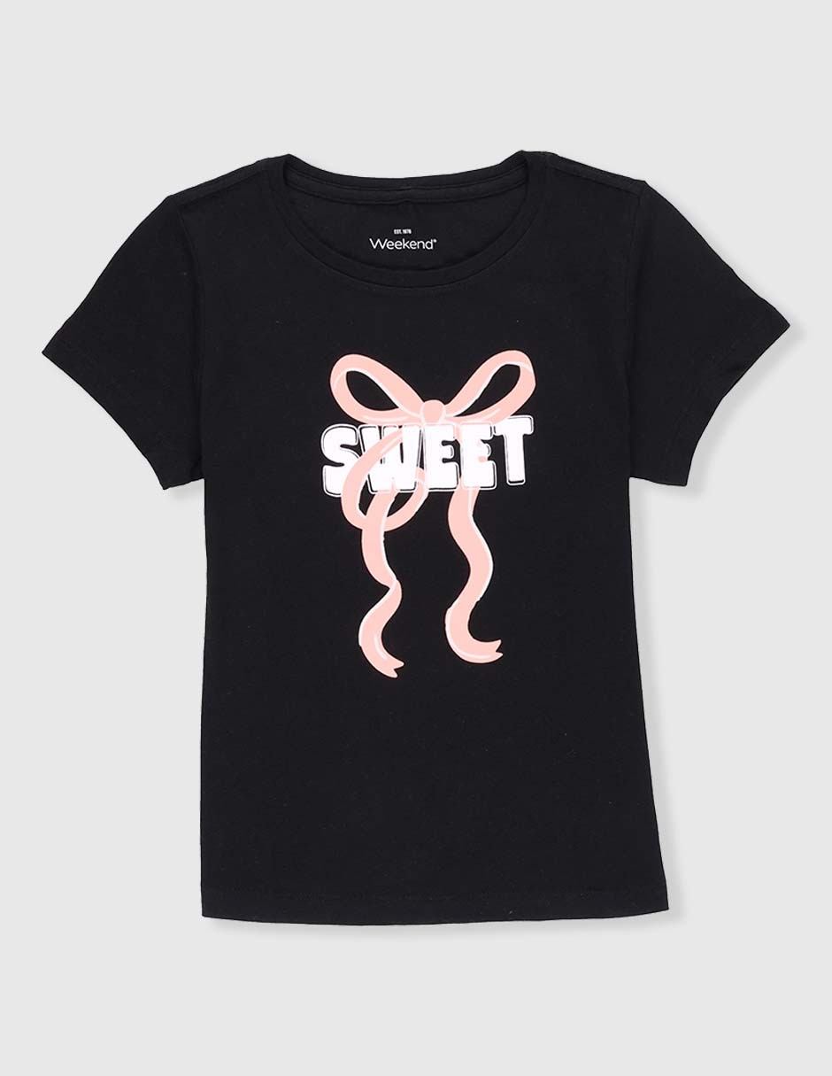 Playera Weekend manga corta para niña