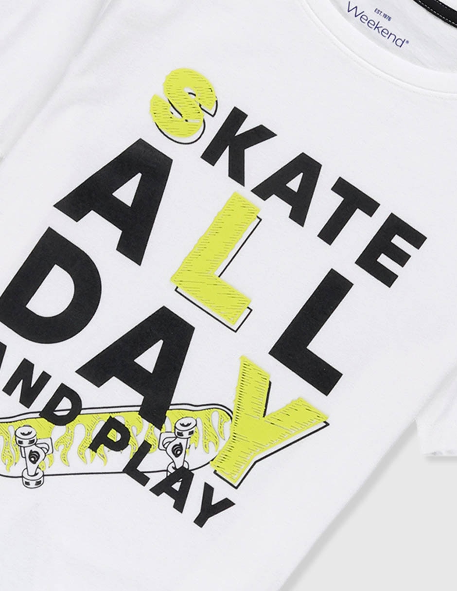 Playera Weekend Skate manga corta para niño