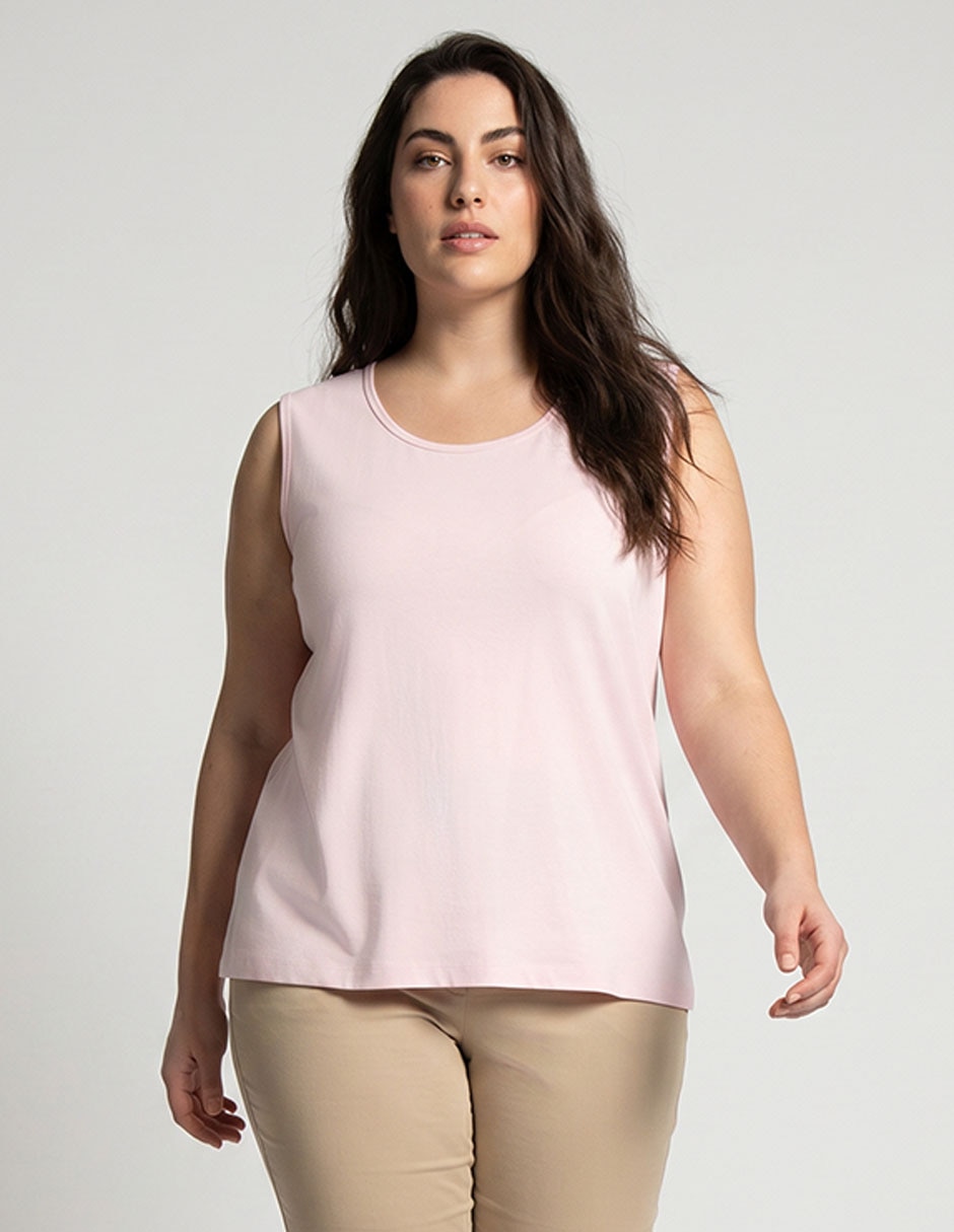 Top cuello redondo para mujer