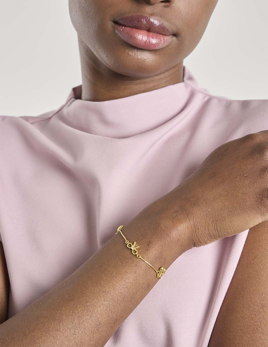 Pulsera 18 K acabado chapa de oro