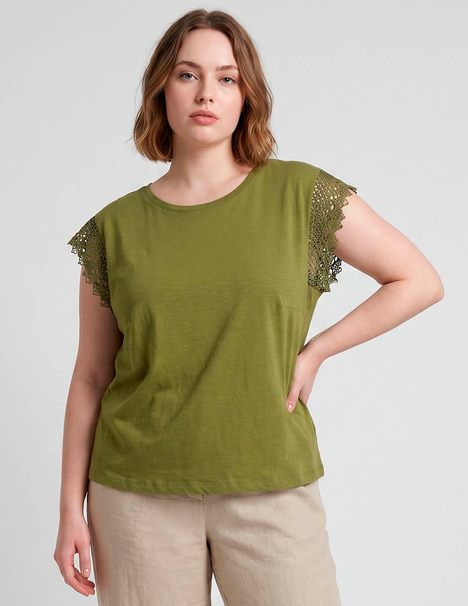 Playera manga corta cuello redondo para mujer Playera manga corta cuello redondo para mujer
