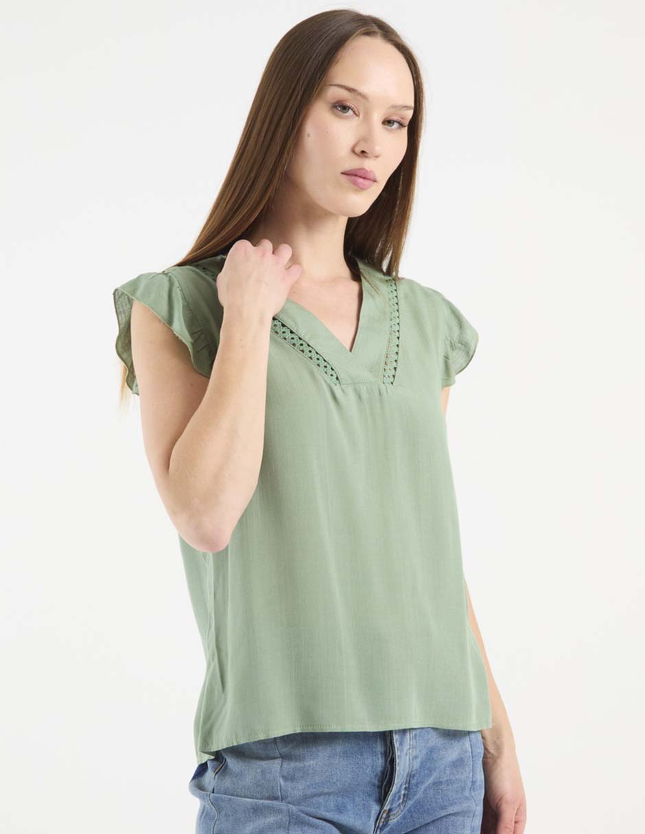 Blusa manga corta para mujer