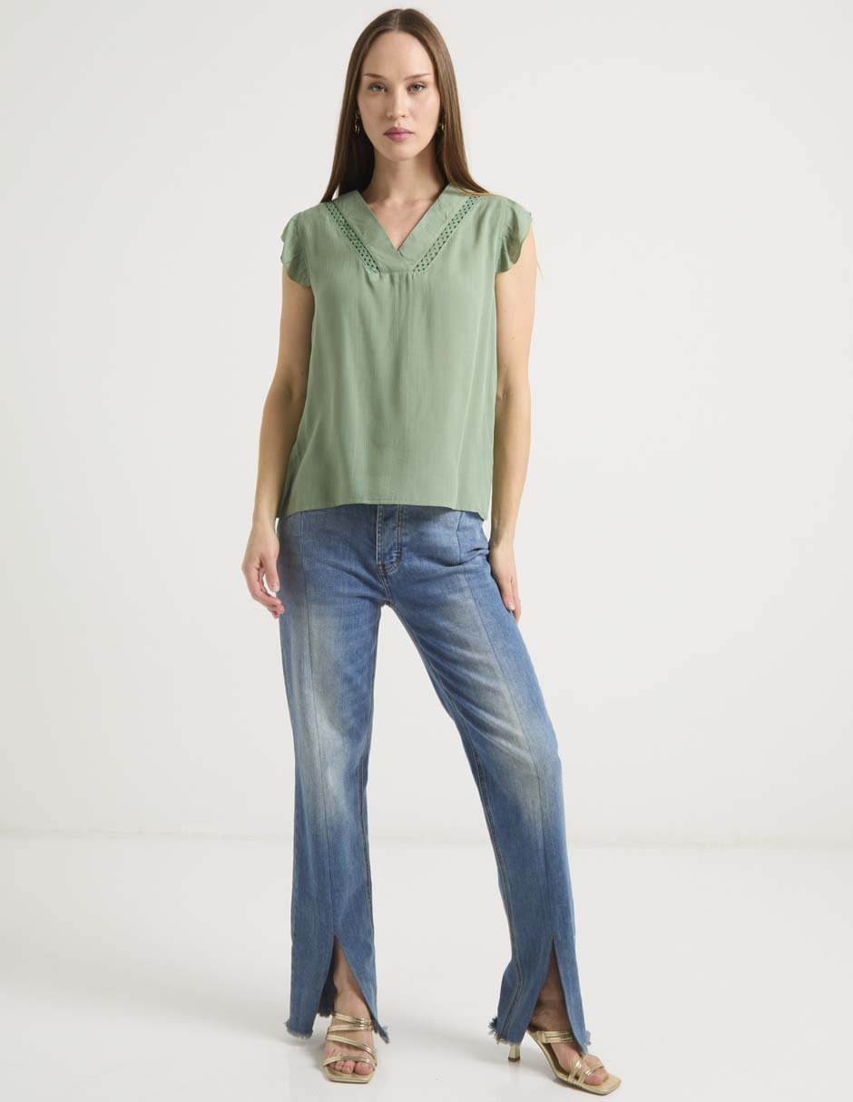 Blusa manga corta para mujer 3