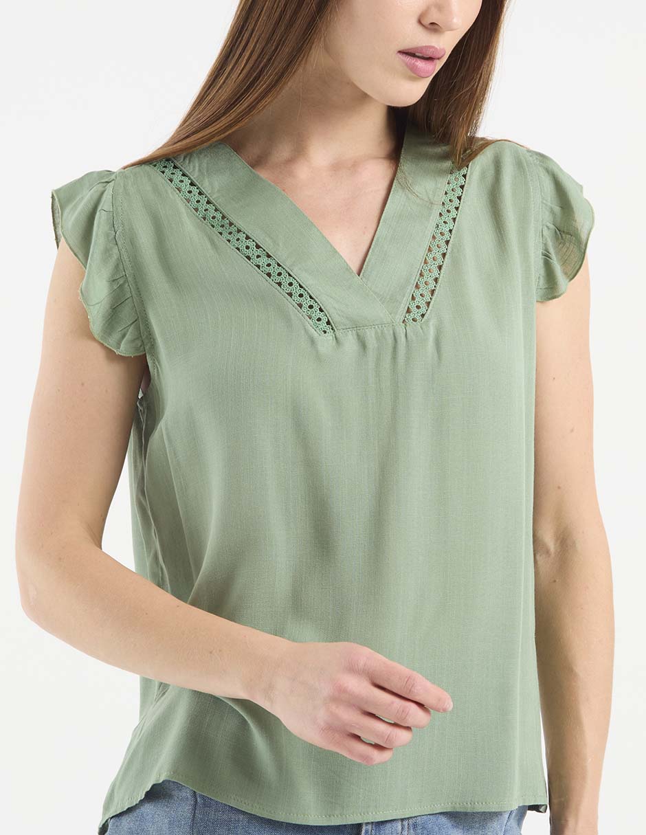 Blusa manga corta para mujer 5