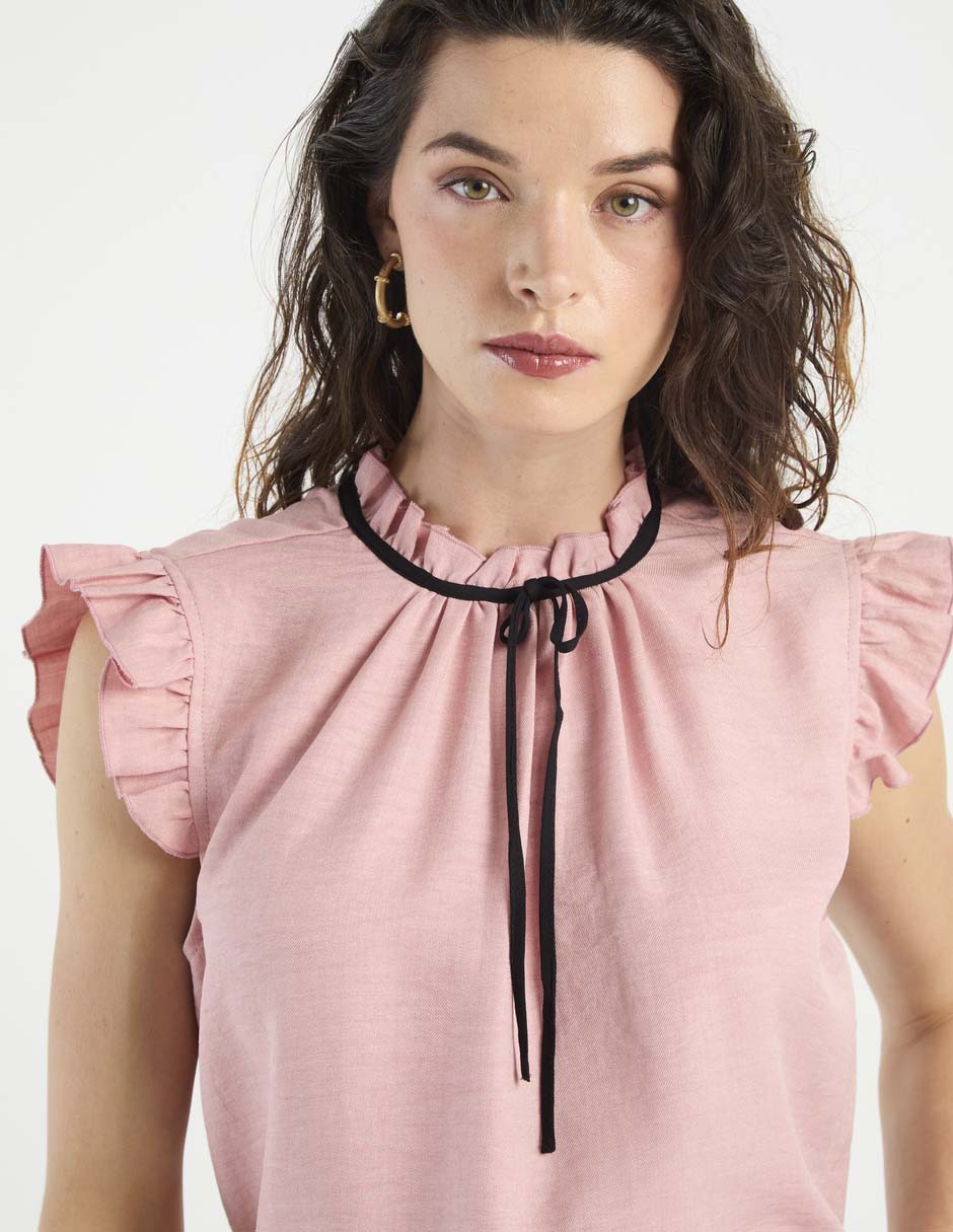 Blusa manga corta para mujer 4