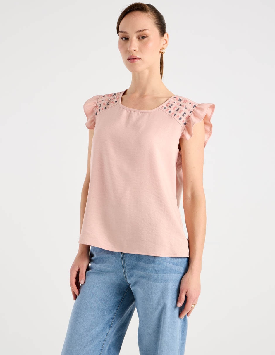 Blusa manga corta para mujer