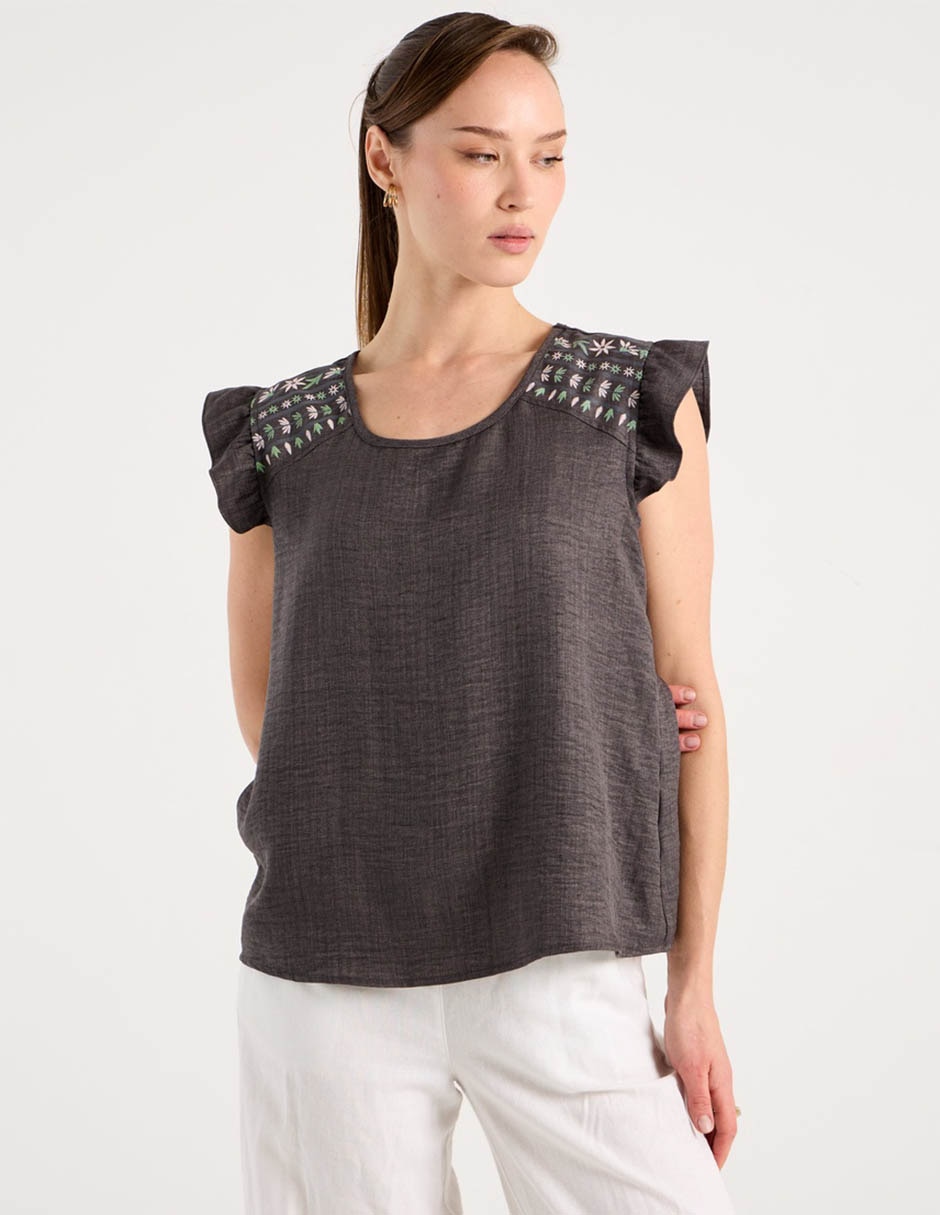 Blusa manga corta para mujer
