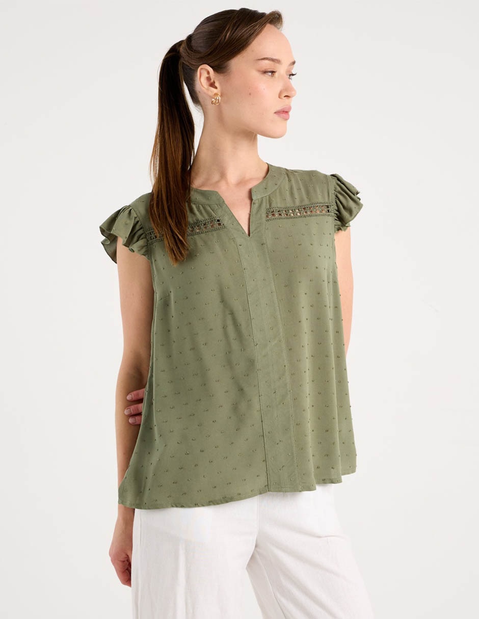 Blusa manga corta para mujer