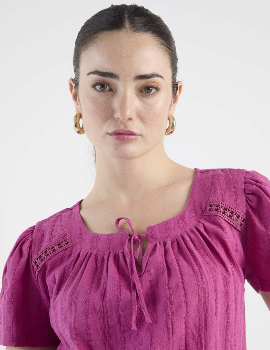 Blusa manga corta para mujer 4
