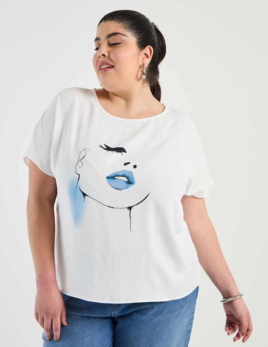 Blusa Contempo Plus manga corta para mujer 1