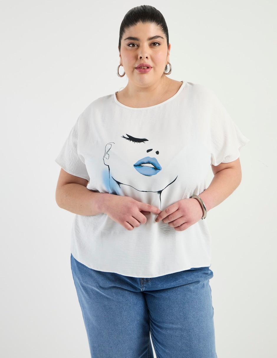 Blusa Contempo Plus manga corta para mujer