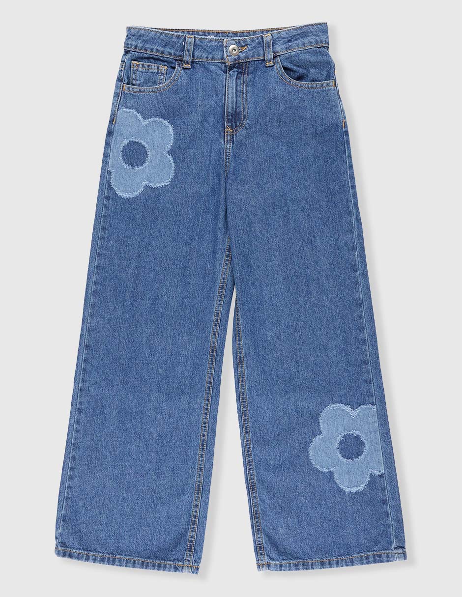 Jeans amplio Weekend lavado medio para niña