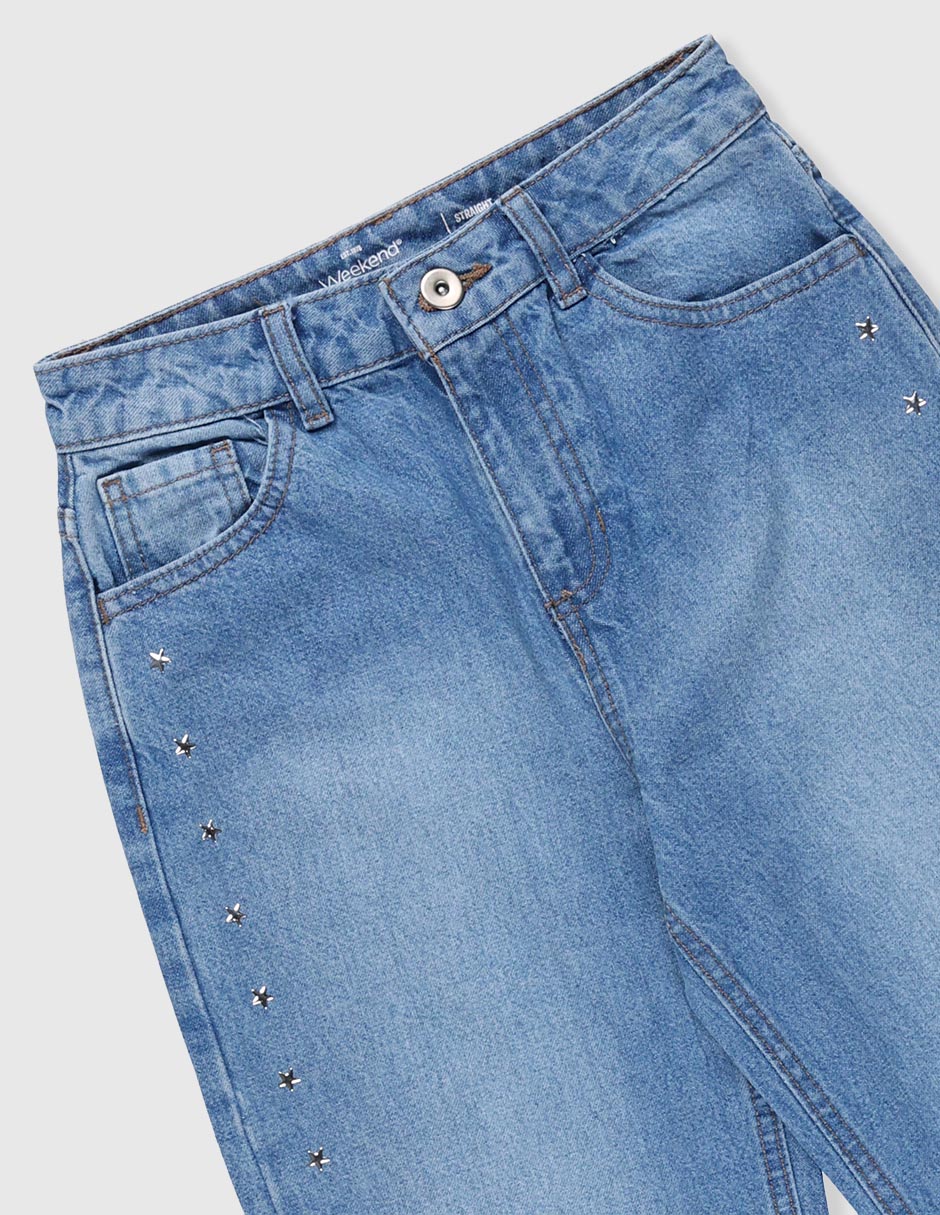 Jeans amplio Weekend lavado destruido para niña