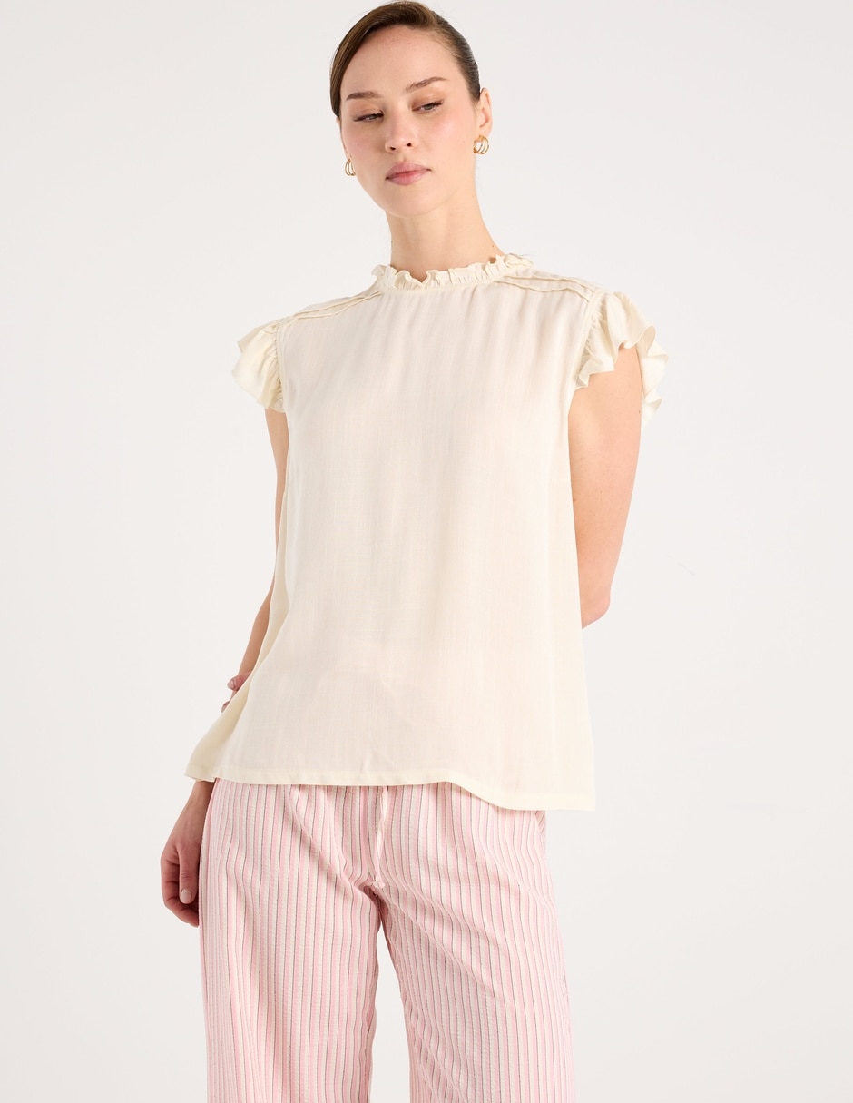Blusa manga corta para mujer