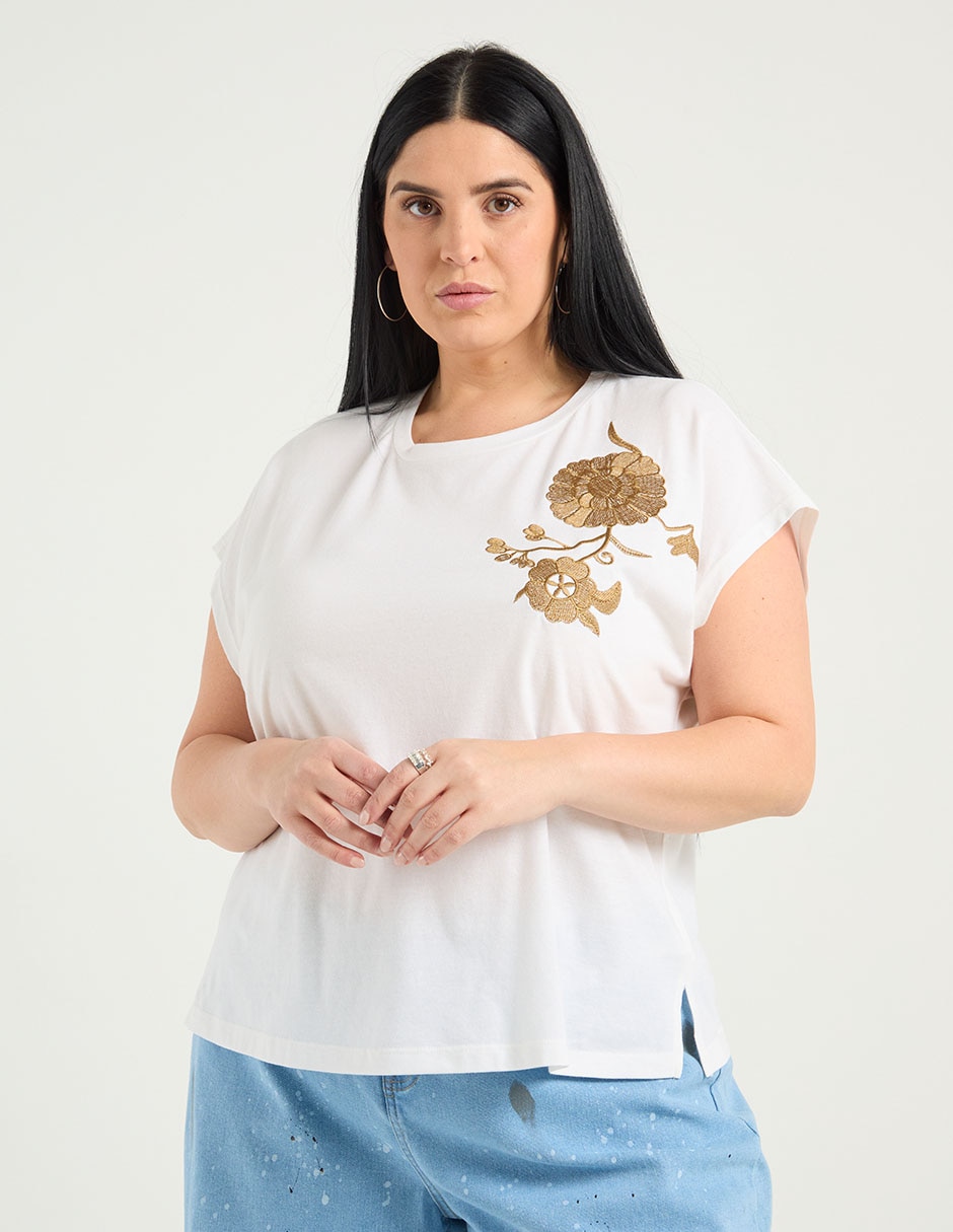 Playera manga corta cuello redondo para mujer Playera manga corta cuello redondo para mujer