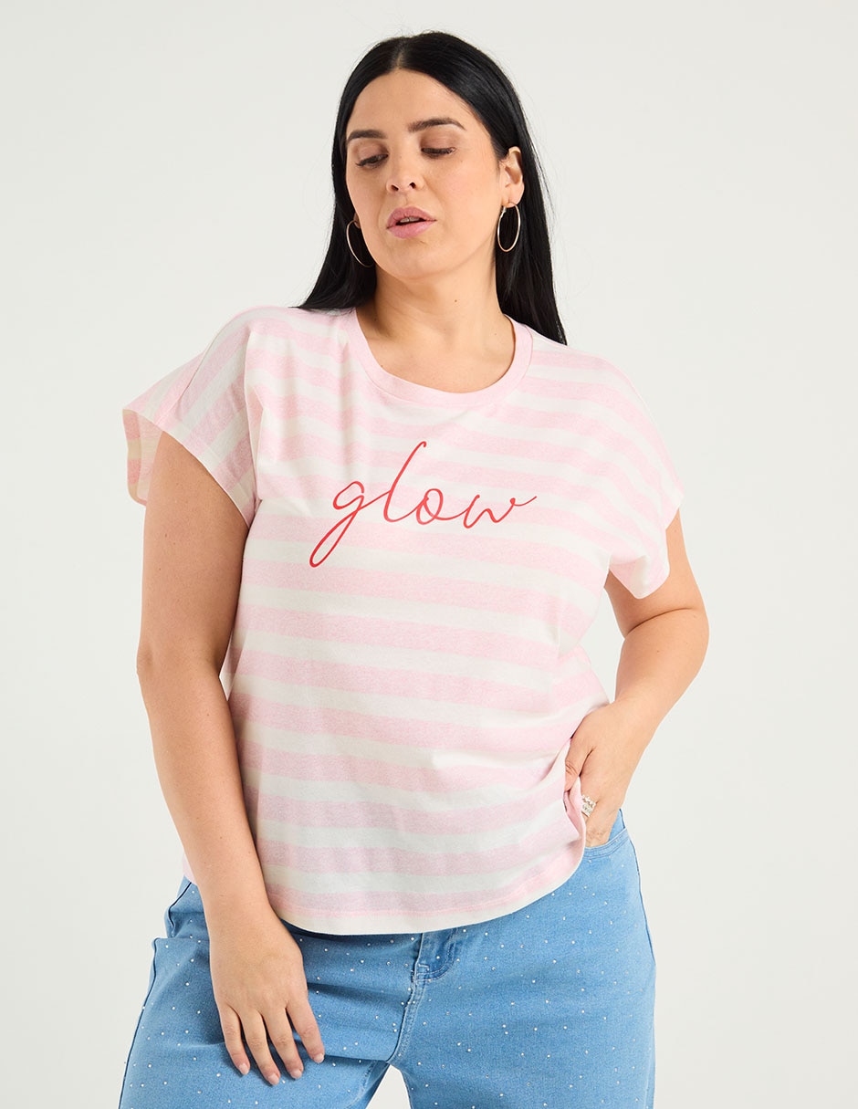 Playera manga corta Weekend Plus cuello redondo para mujer