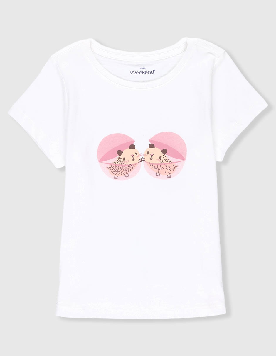 Playera Weekend manga corta para niña