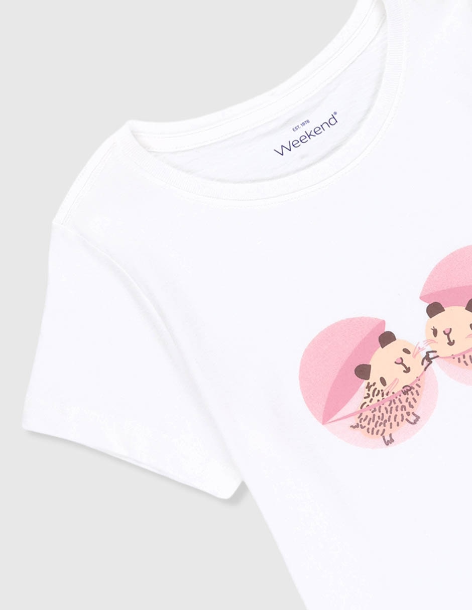 Playera Weekend manga corta para niña