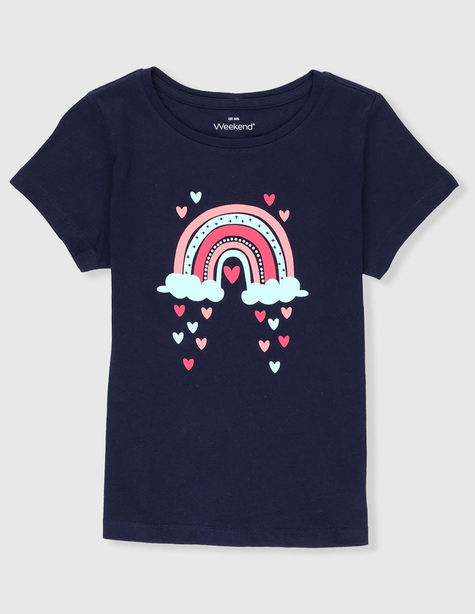 Playera Weekend manga corta para niña