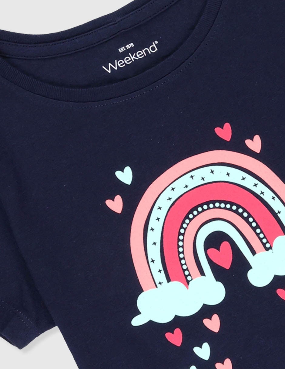 Playera Weekend manga corta para niña