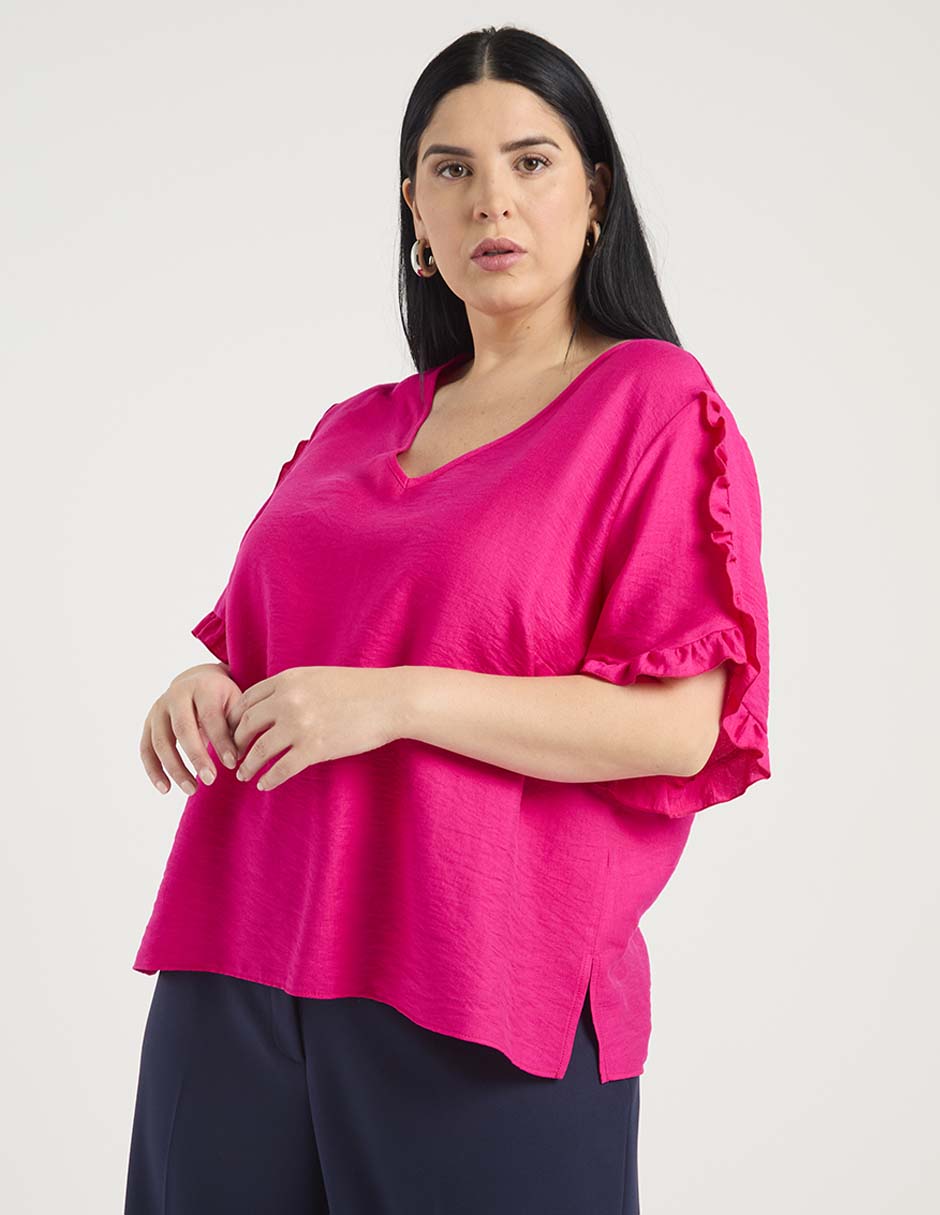 Blusa Contempo Plus manga al codo para mujer