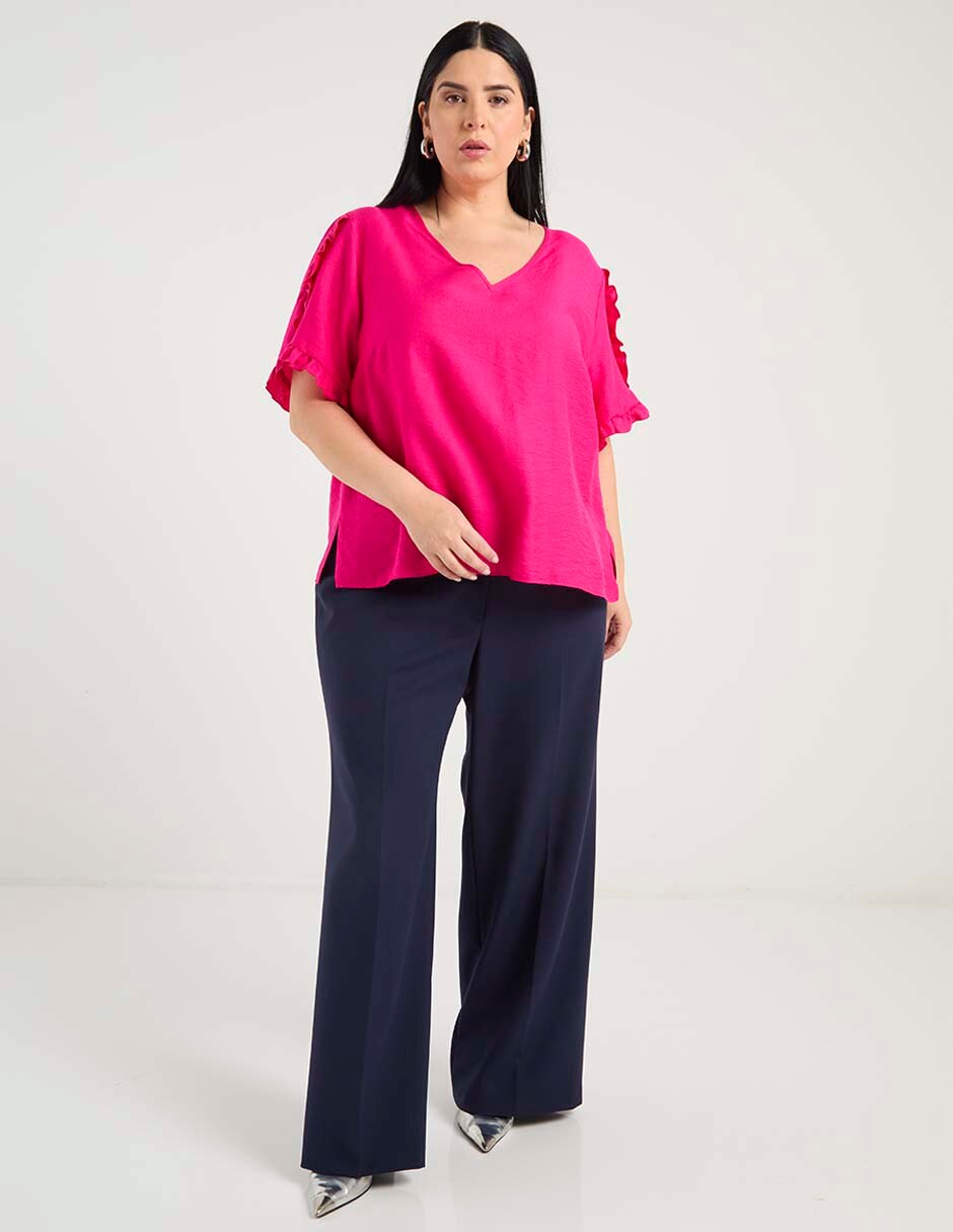 Blusa Contempo Plus manga al codo para mujer
