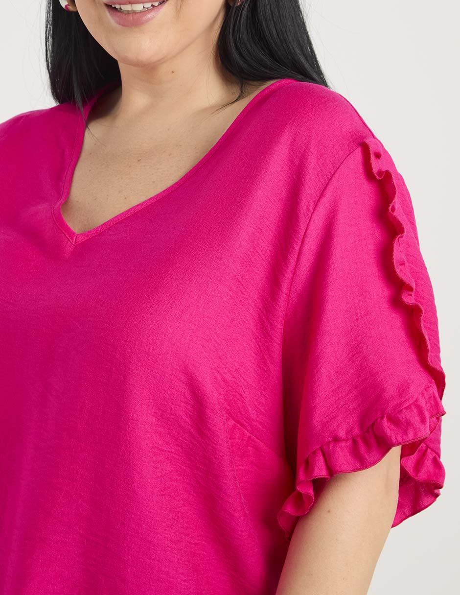 Blusa Contempo Plus manga al codo para mujer