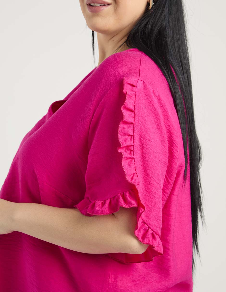 Blusa Contempo Plus manga al codo para mujer