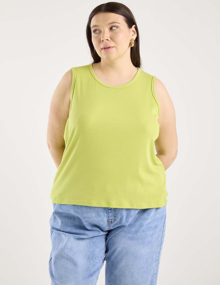 Top cuello redondo tirante ancho Top cuello redondo tirante ancho