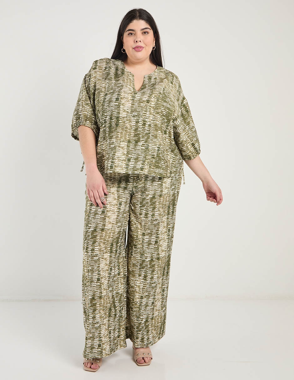 Pantalón coulotte amplio para mujer