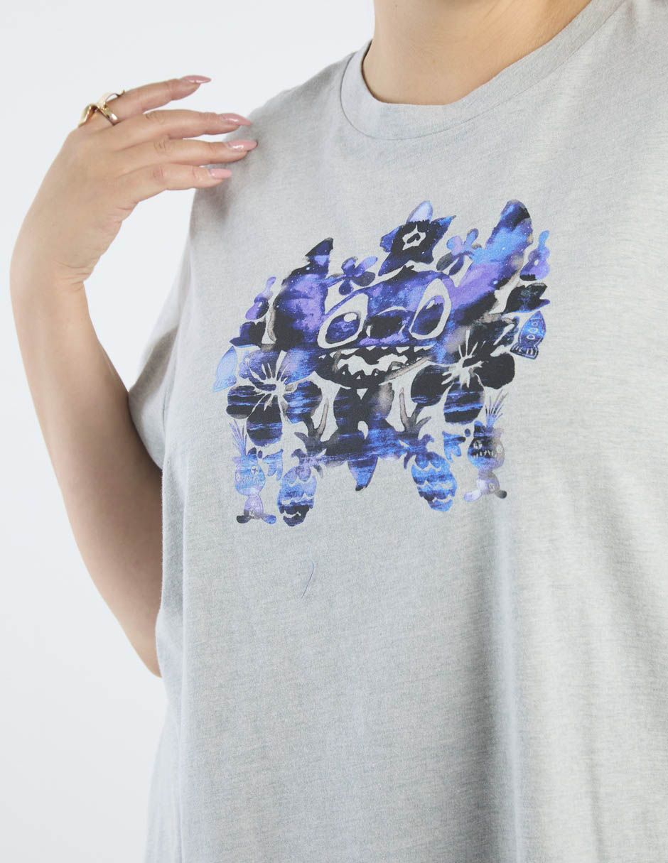 Playera manga corta Disney Dtr Stitch cuello redondo para mujer