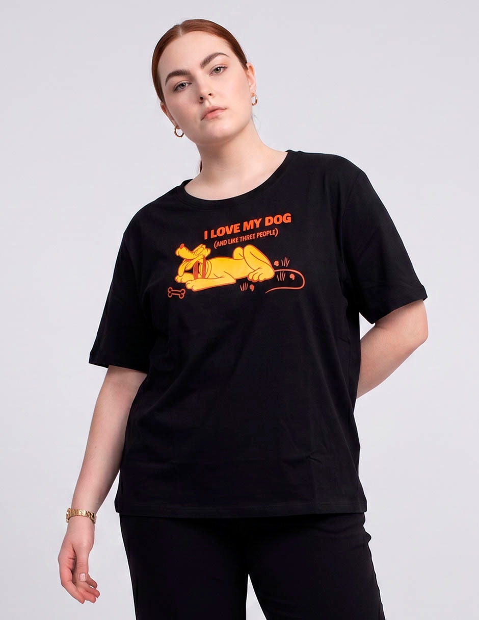 Playera manga al codo disney dtr pluto cuello redondo para mujer